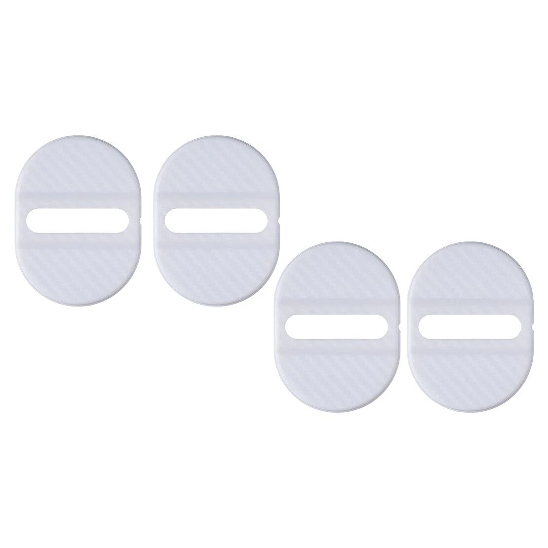 1x White Carbon Fiber Car Lock Cover Trim