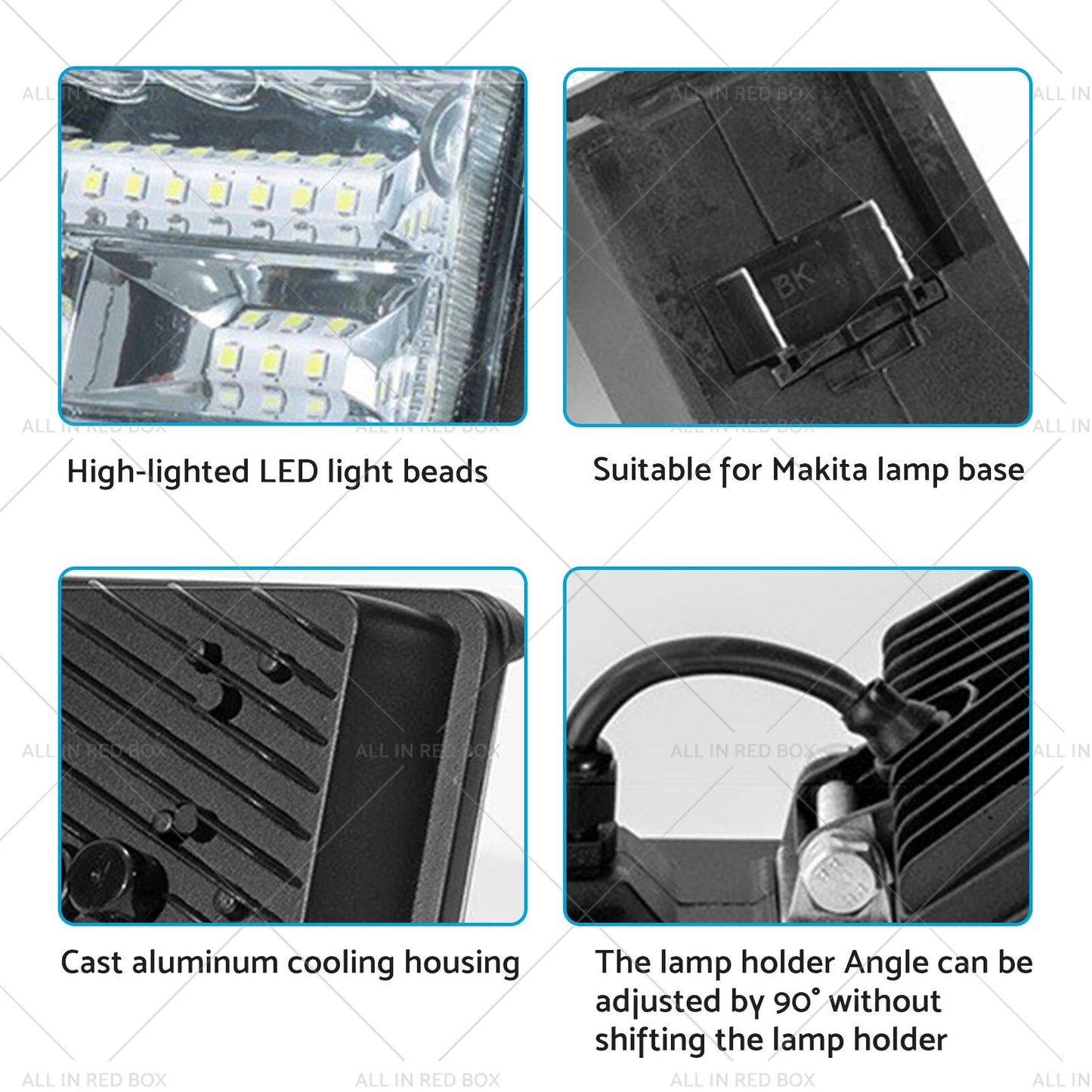 3in 18V LED Work Light Torch Flashlight USB for Makita Battery