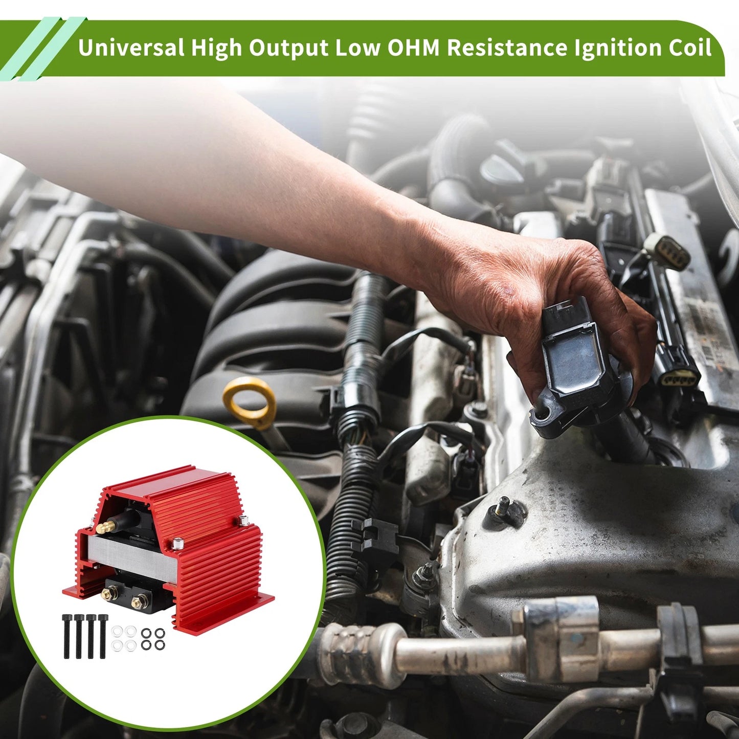 High Output Ignition Coil for Chevy, Ford, Olds, Pontiac V8
