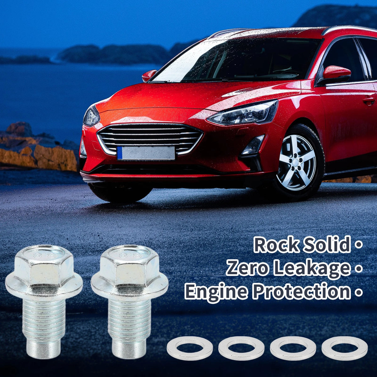 M12x1.25 1.14" Height Engine Oil Drain Plug W/Gasket for Car Motorcycle