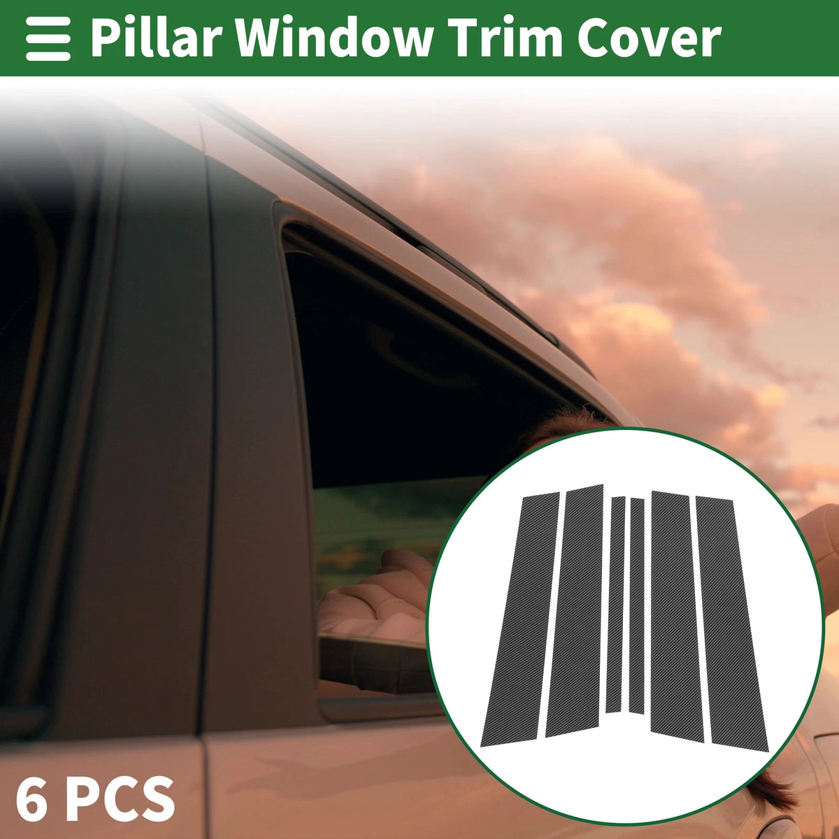 6 x Door Pillar Window Trim Carbon Fiber for BMW X1 (2009-2015)