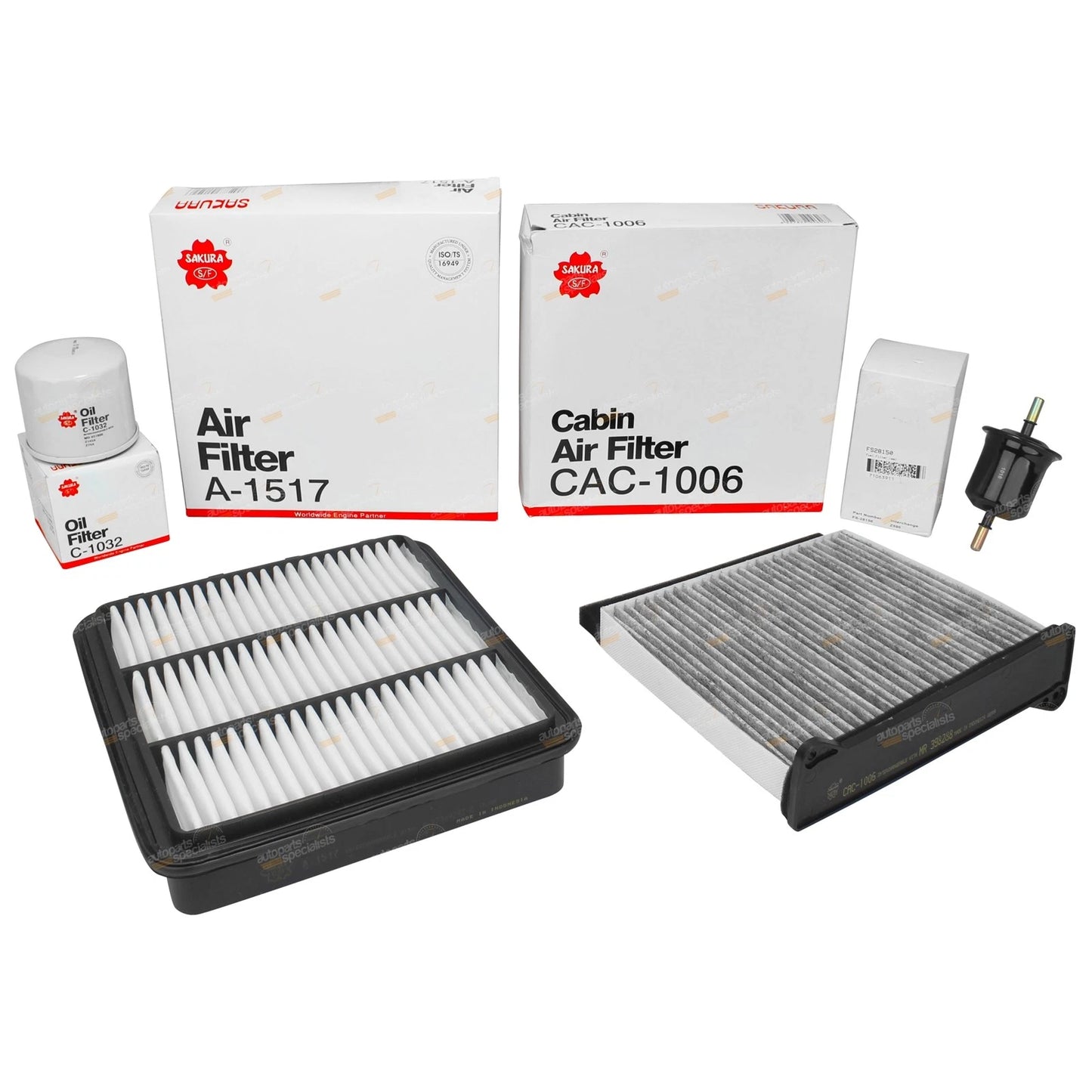 Oil Air Fuel Cabin Filter Kit for Triton ML V6 3.5L 6G74 Petrol (2006 - 2009)