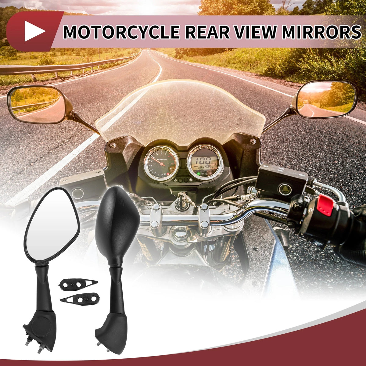 Motorcycle Rear View Mirrors for BMW S 1000RR 2010-2018 - Black Aluminum