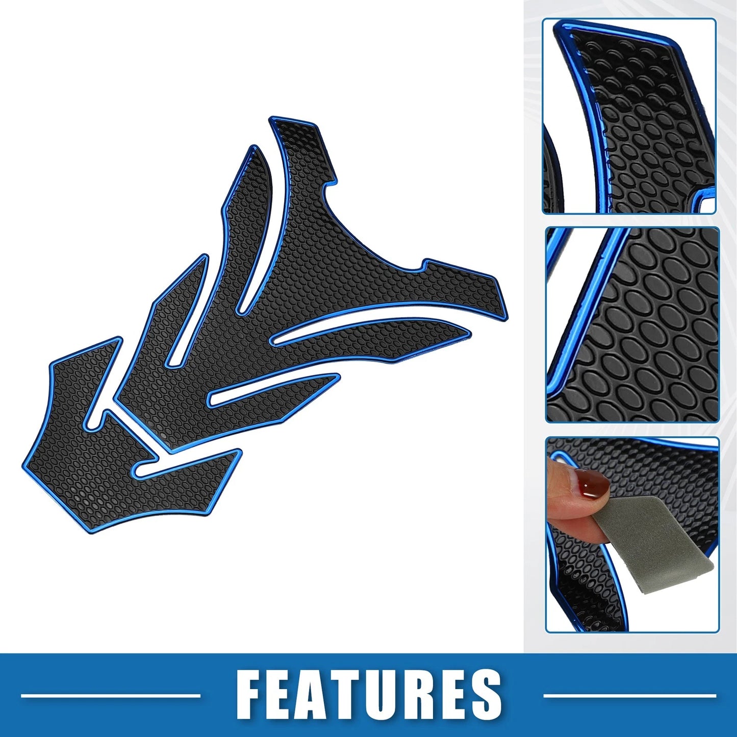 Gas Tank Decal / 7.87x5.31 / Universal 3D Tank Sticker Blue Black for Universal