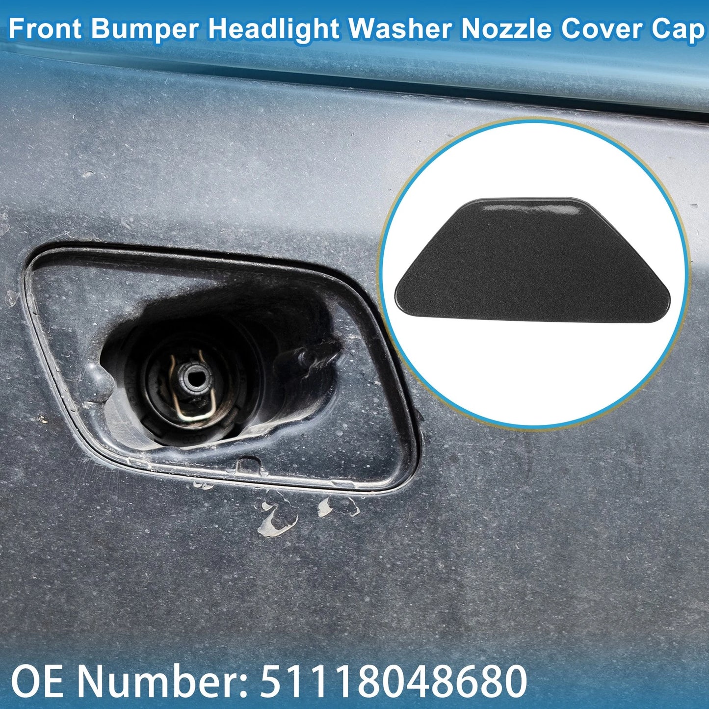 Front Right Washer Nozzle Cover for BMW 528i (2011-2016) Gray