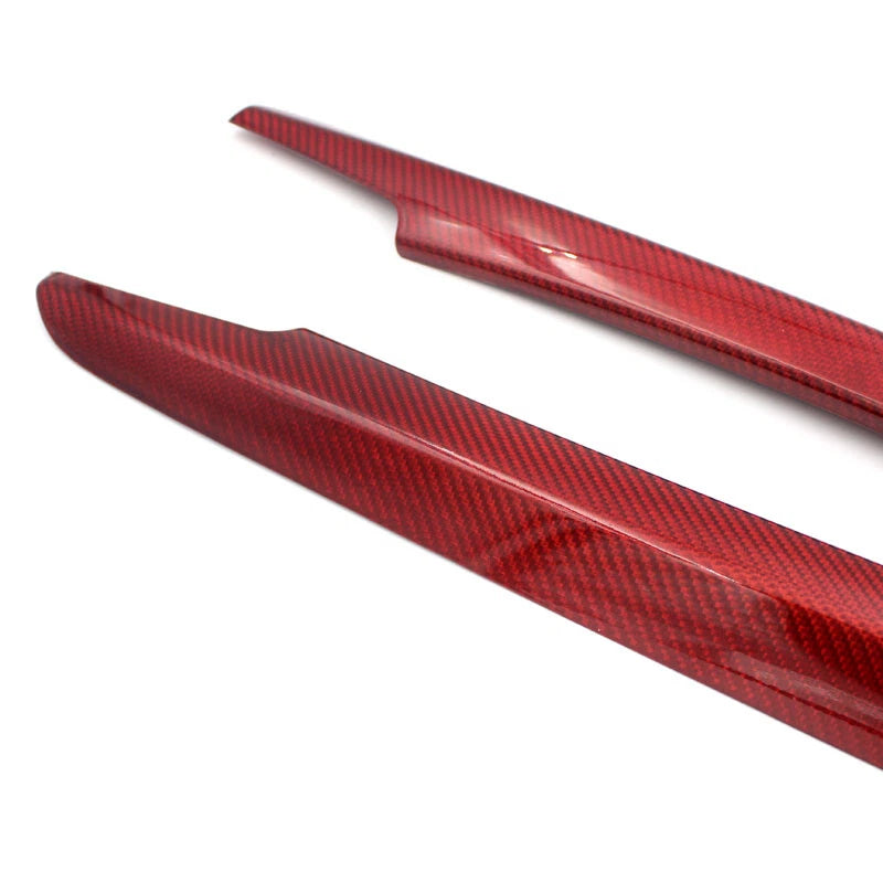 Red Carbon Fiber Side Center Console Cover Strip Trim For BMW X5 F15 2015-2019