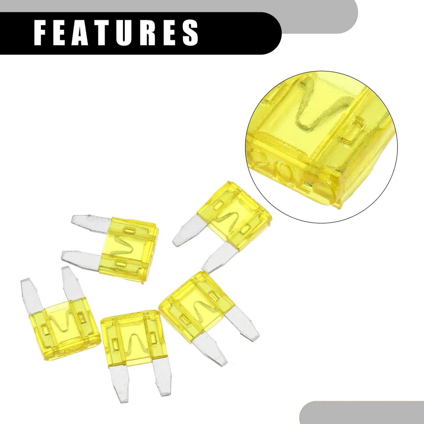 5 x Mini 20AMP APM/ATM Blade Fuses Short Circuit Protection for Car