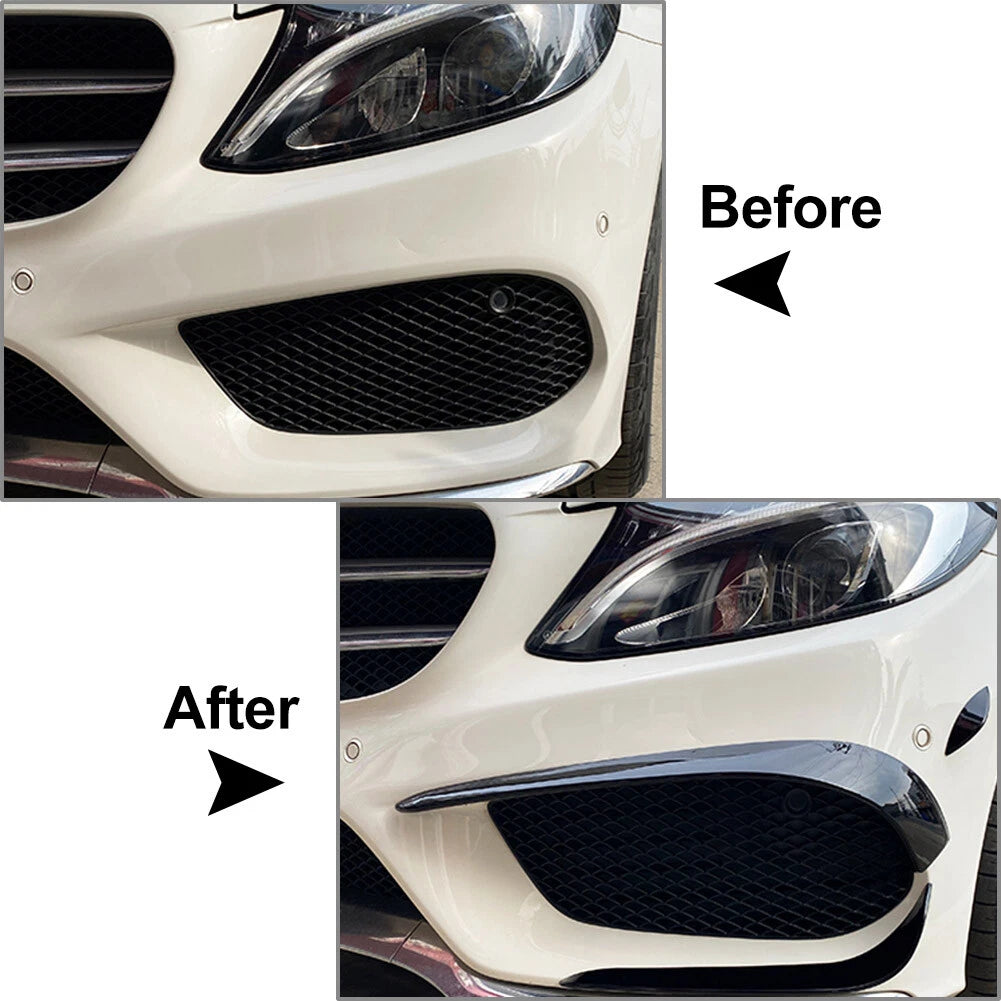 Fog Light Cover Trim for Mercedes Benz C-Class W205 (2015-2018) Black