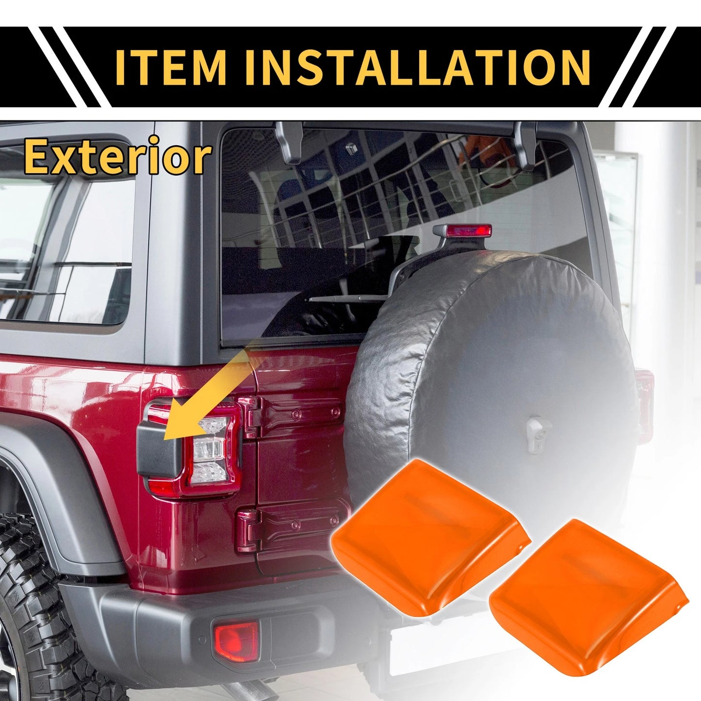 Tail Light Side Cover Trim for Jeep Wrangler JL JLU (2018-2024) Orange