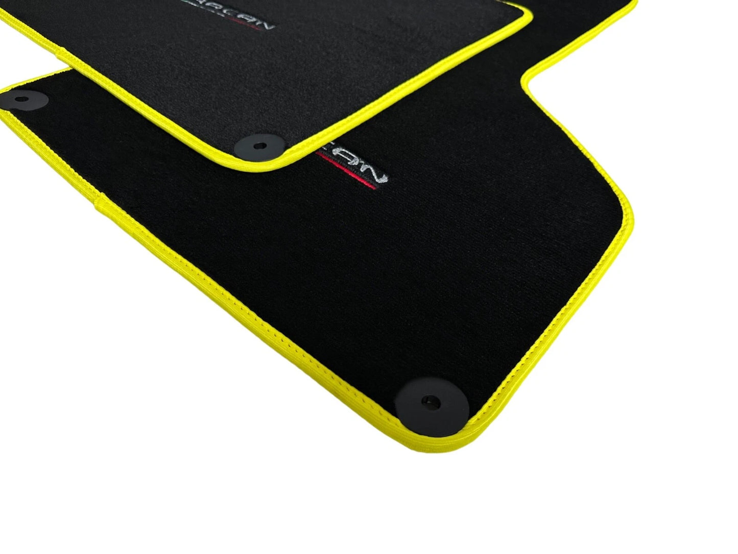 Floor Mats for Lamborghini Huracan Coupe Yellow Black Tailored Carpet (2014-2023)