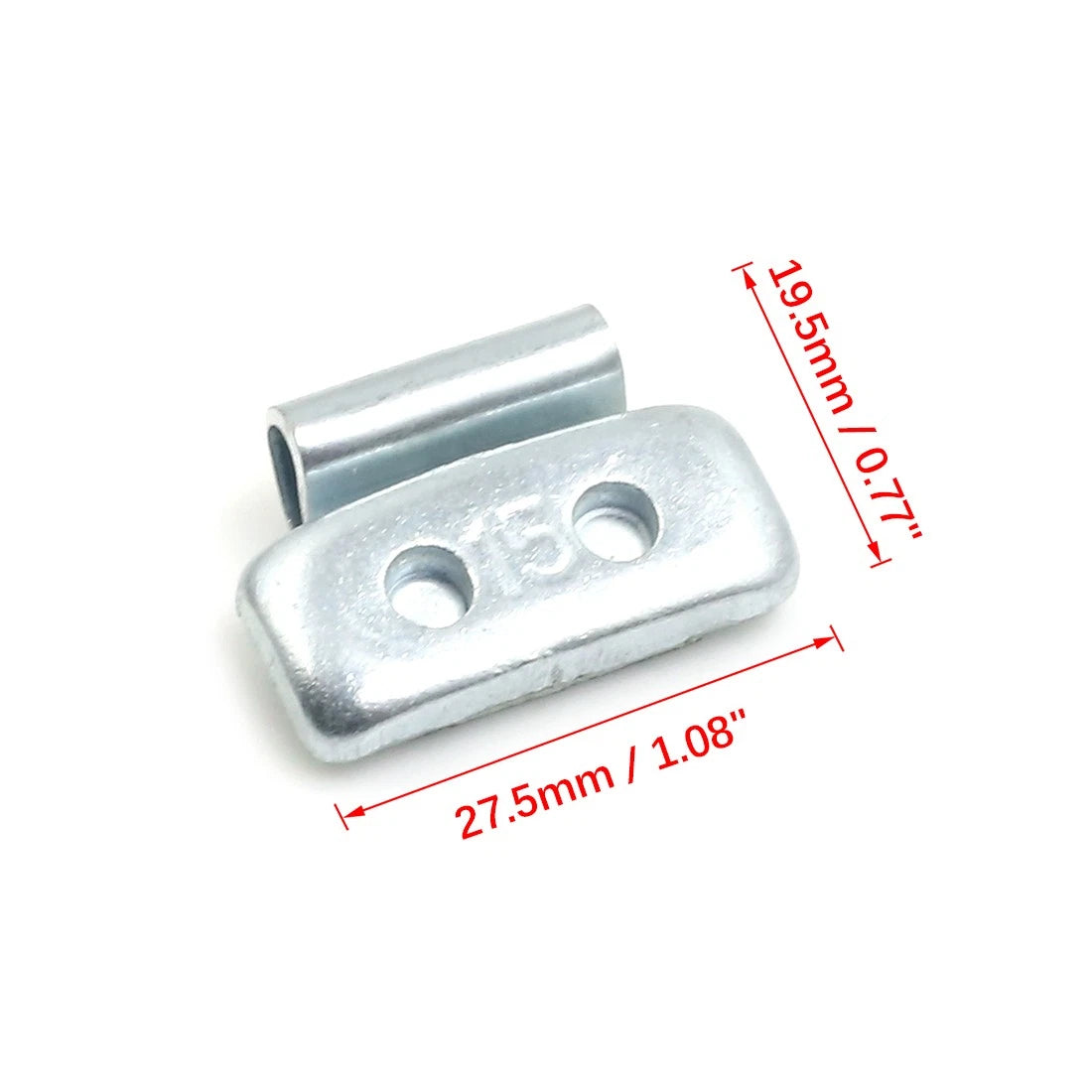 15g Clip-on Metal Wheel Balance Weights for Motorcycle Car 27.5x19.5mm 20pcs