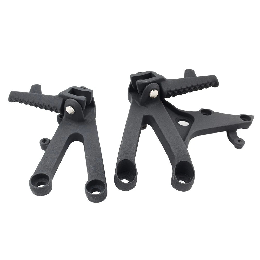 Black Front Driver Footrest Bracket Set for Honda CBR600RR (2007-2024)