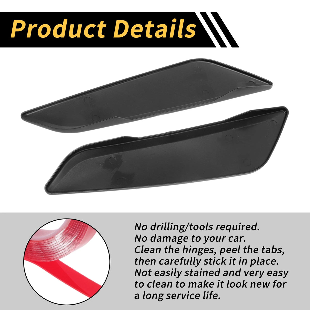 Hood Hinge Cover for BMW G30 5 Series (2017-2023) Black - 1 Pair
