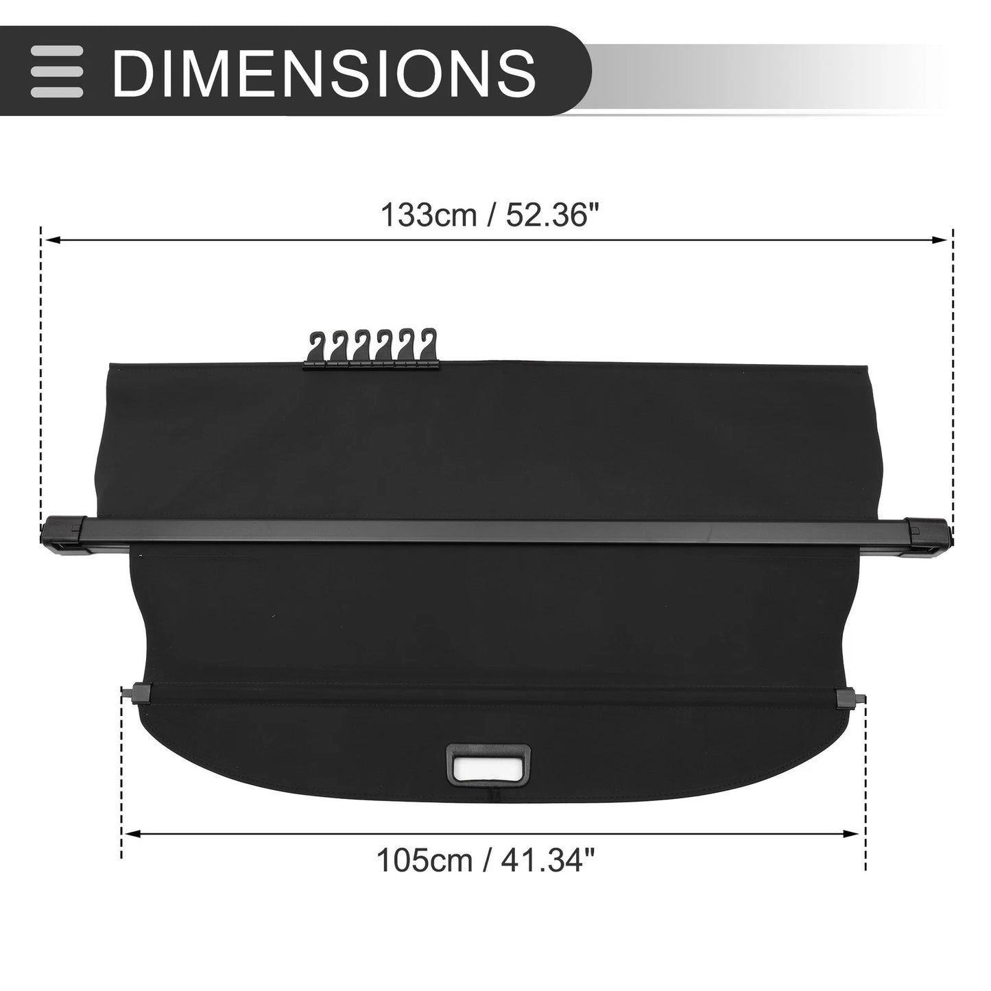 Retractable Cargo Cover for Mitsubishi Outlander 2022-2023 Gloss Black