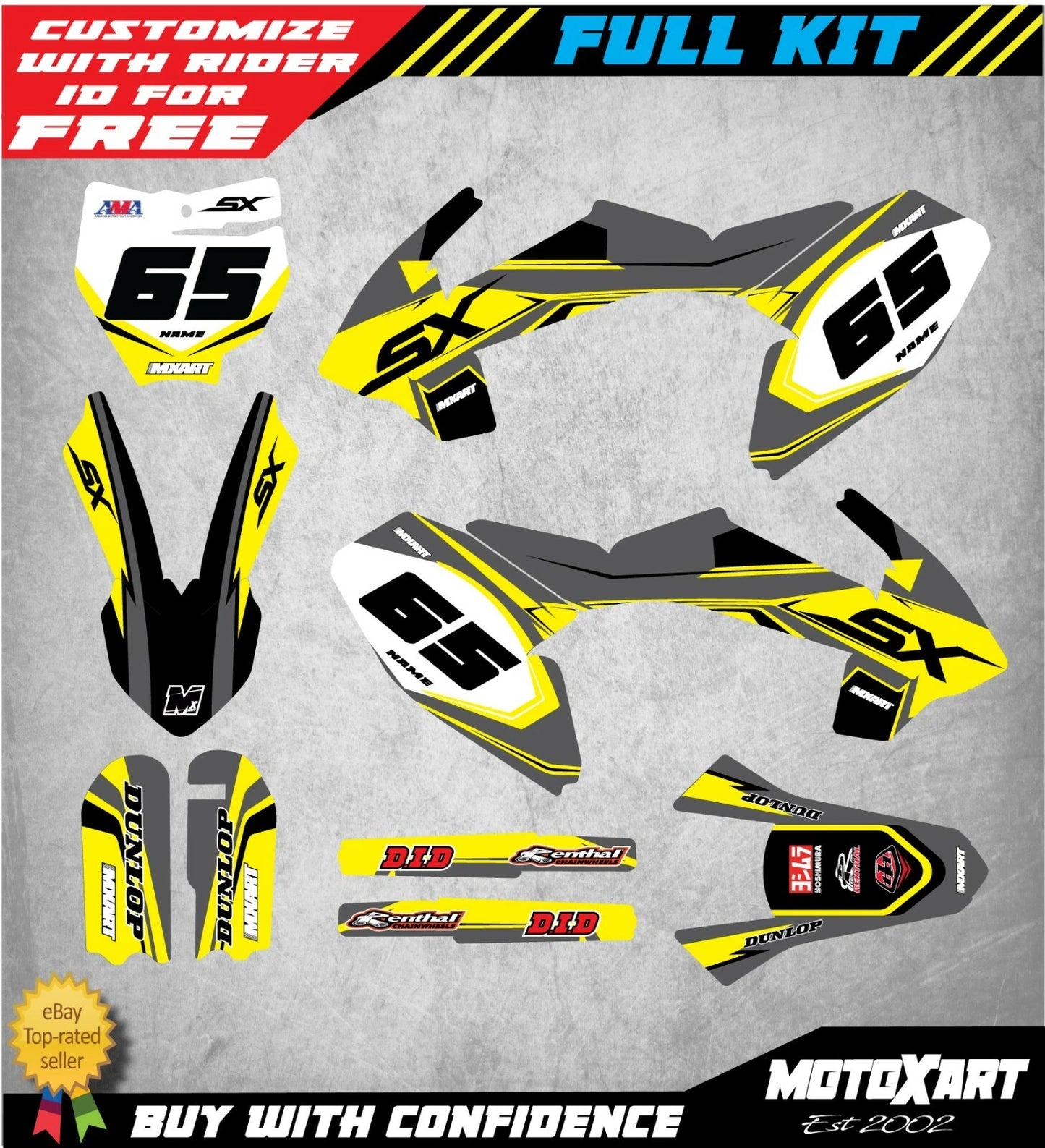 Custom Graphic Kit BASH STYLE for KTM 65 SX (2016-2020)