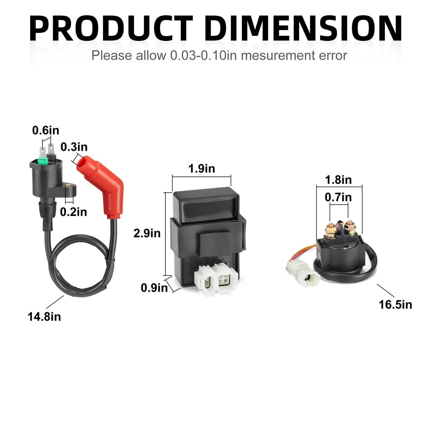 CDI Box & Ignition Coil & Relay w/Spark Plug for Honda Recon 250 TRX250 2x4