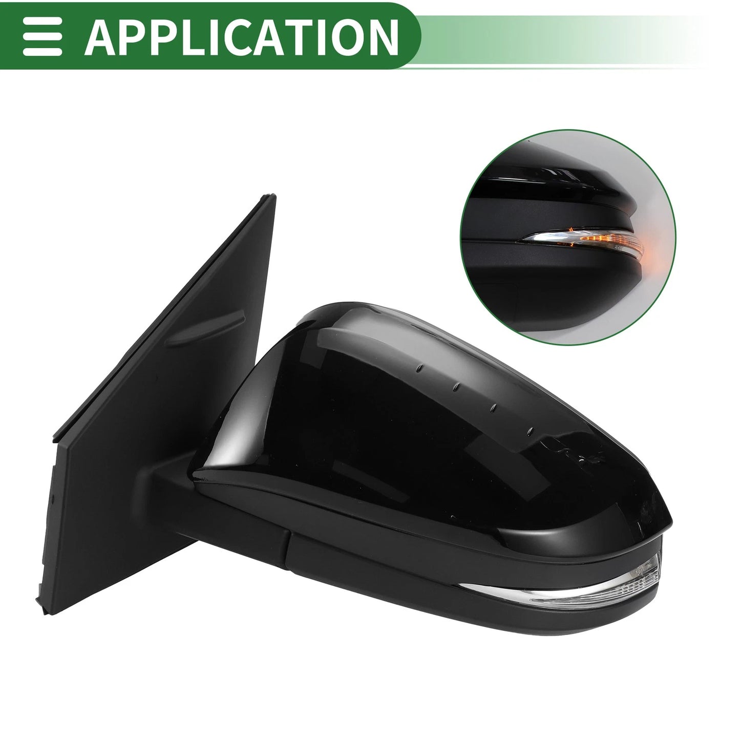 Left Side Door Mirror Gloss Black for Toyota RAV4 (2013–2015)