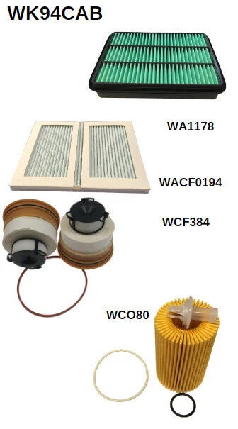 WESFIL FILTER SERVICE KIT for Toyota Landcruiser VDJ78 VDJ79 4.5L 1VD-FTV