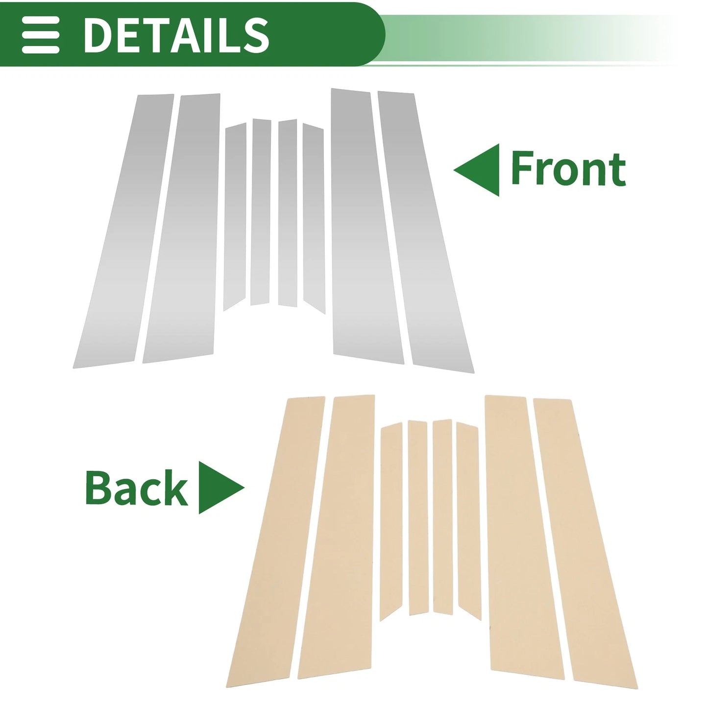 8 Pcs Door Pillar Window Trim for BMW X6 (2015-2019) Silver Tone