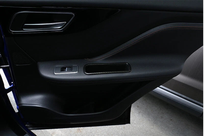 Carbon Side Door Handle Storage Box Cover Trim fit For Jaguar F-pace 2016-2018