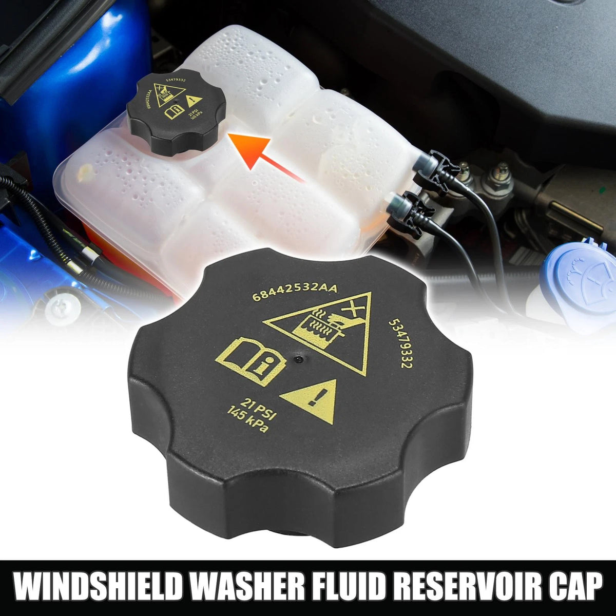 Radiator Coolant Recovery Cap for Chrysler, Dodge, Jeep, Ram (2014-2021)