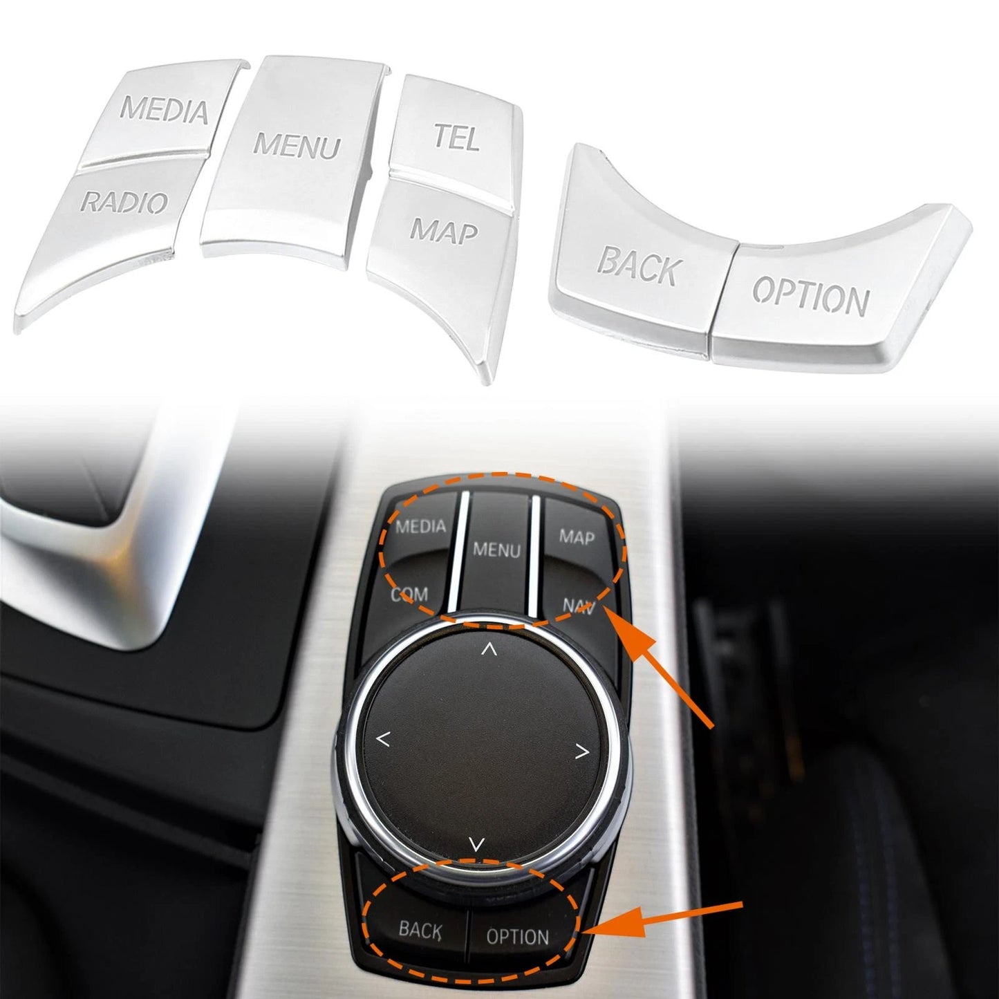 5 Pcs Multi-media Button Covers for BMW 1 2 3 5 Series X1 X3 X5 (2000-2023)