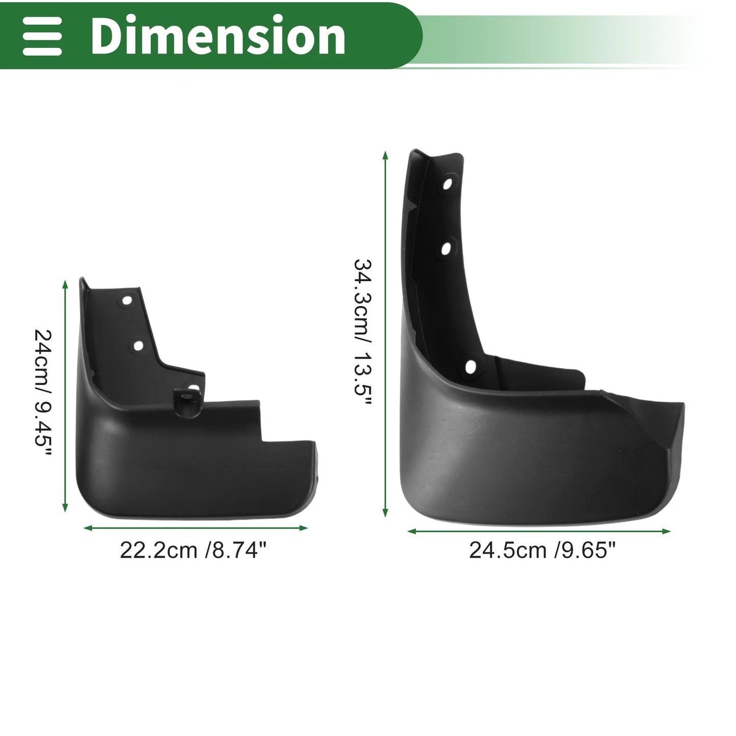 Mud Flaps Splash Guards for Ford Edge Plus (2021) - Includes Mount Accessories
