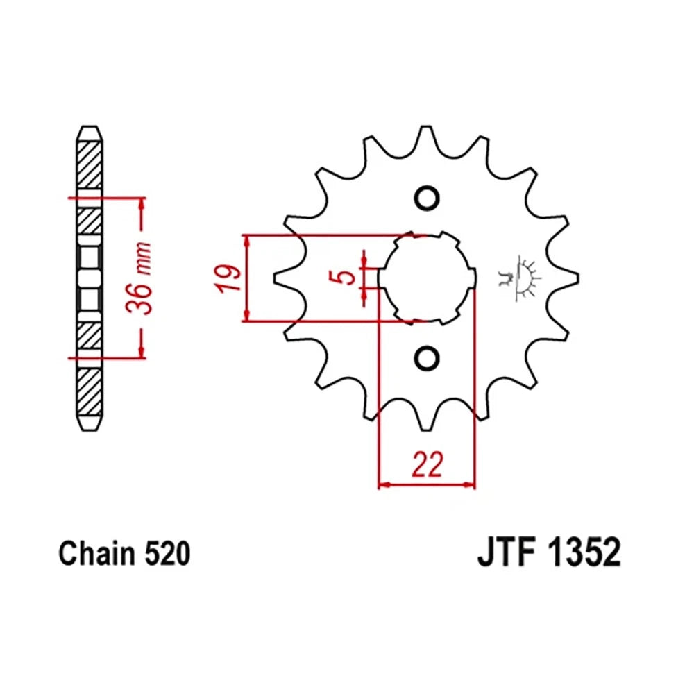 JT Sprockets 14 Tooth Front Sprocket for Honda ATC200X (1986–1987)
