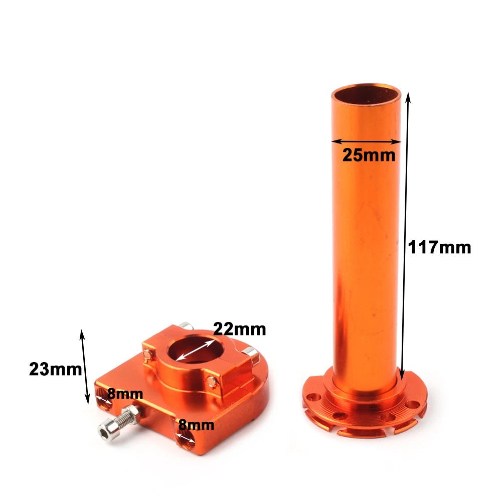 Orange 7/8" Turn Twist Throttle Handle Bar Tube for Motorcycle Universal