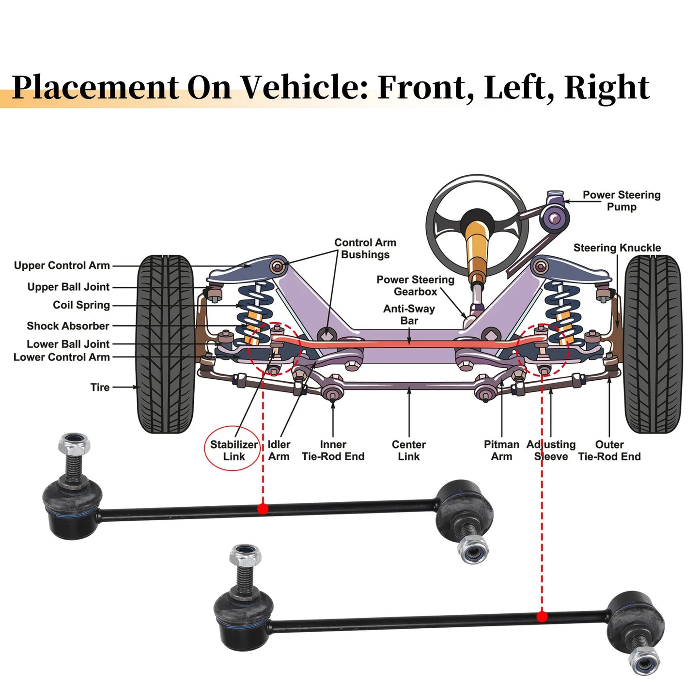 Front Stabiliser Sway Bar Links for BMW 525i (2001-2003)