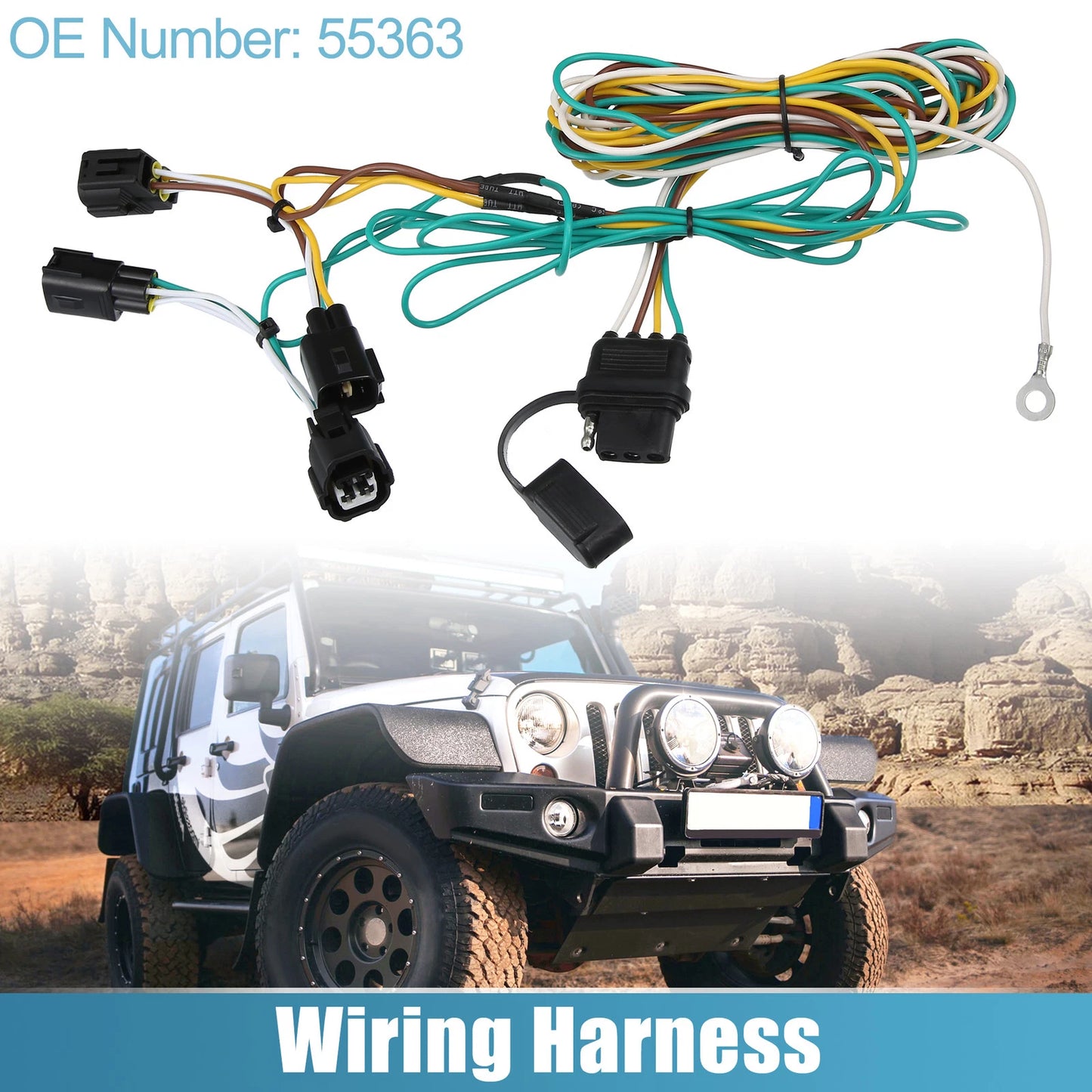 4-Pin Trailer Wiring Harness for Jeep Wrangler (1998-2006)