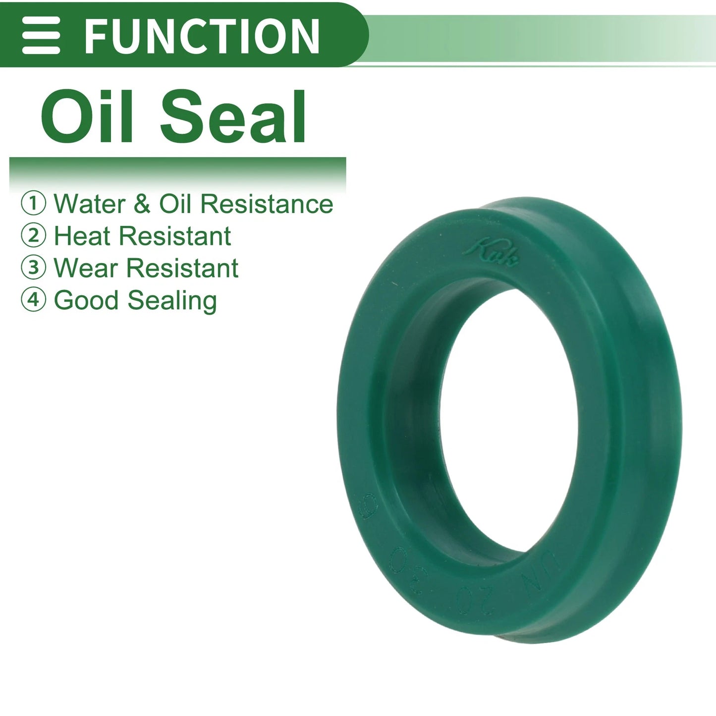 Oil Seal Rotary Shaft Seal TPU 20x30x6mm High Pressure Green 5 Pcs