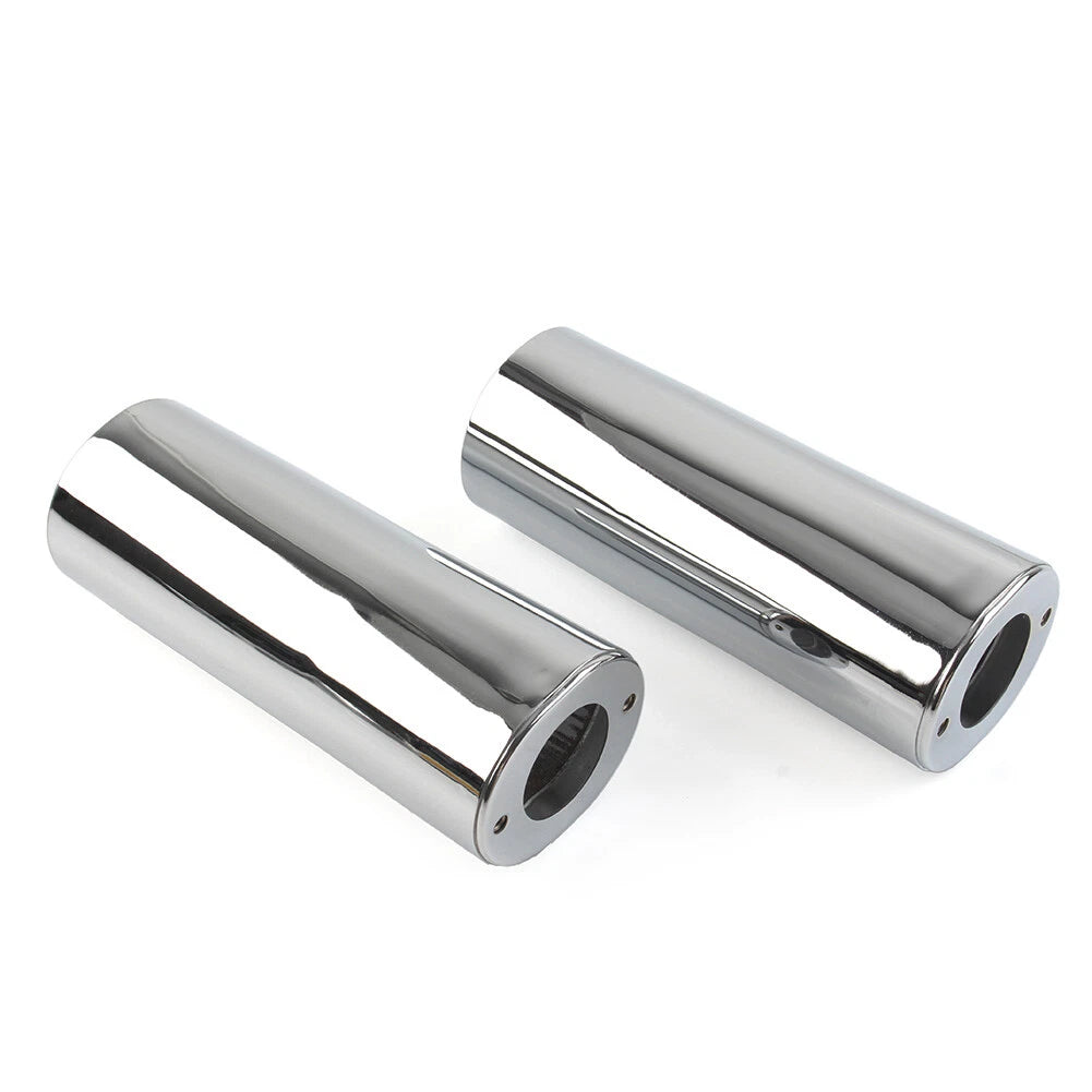 Smooth +2" Extended Fork Slider Covers for Harley Street Glide, Road King, Softail (2006-2023)