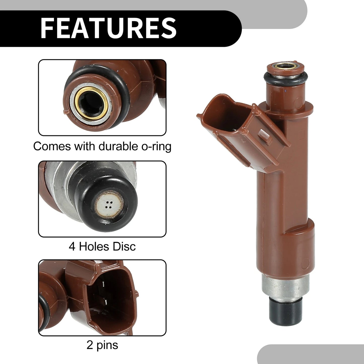 Fuel Injector 8 x No.23209-0F020 for Toyota 4Runner (2004-2009) 4.7L Brown