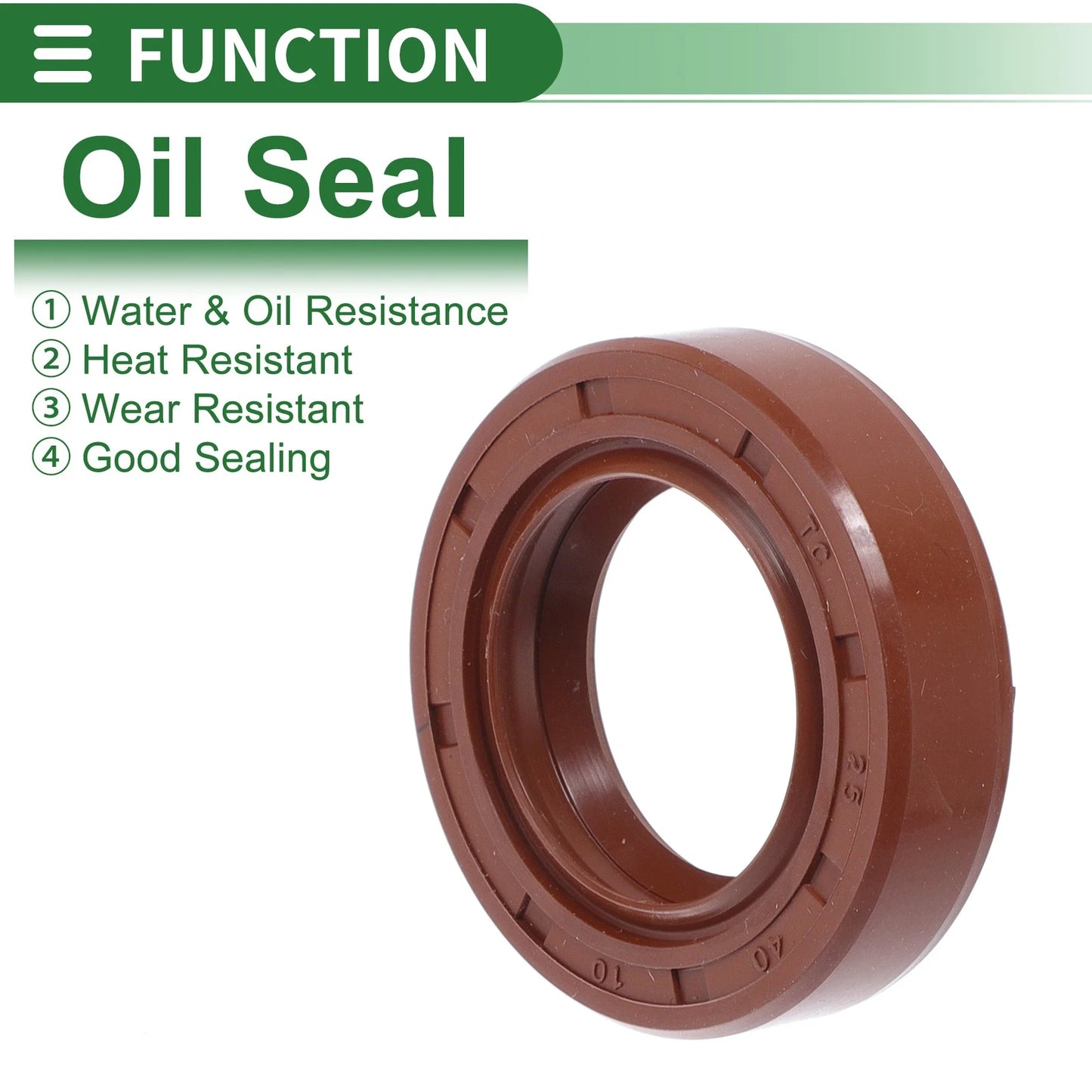Oil Seal 5 x Seal Ring Rotary Shaft Seal FKM Rubber 25x40x10mm Brown for Make Model