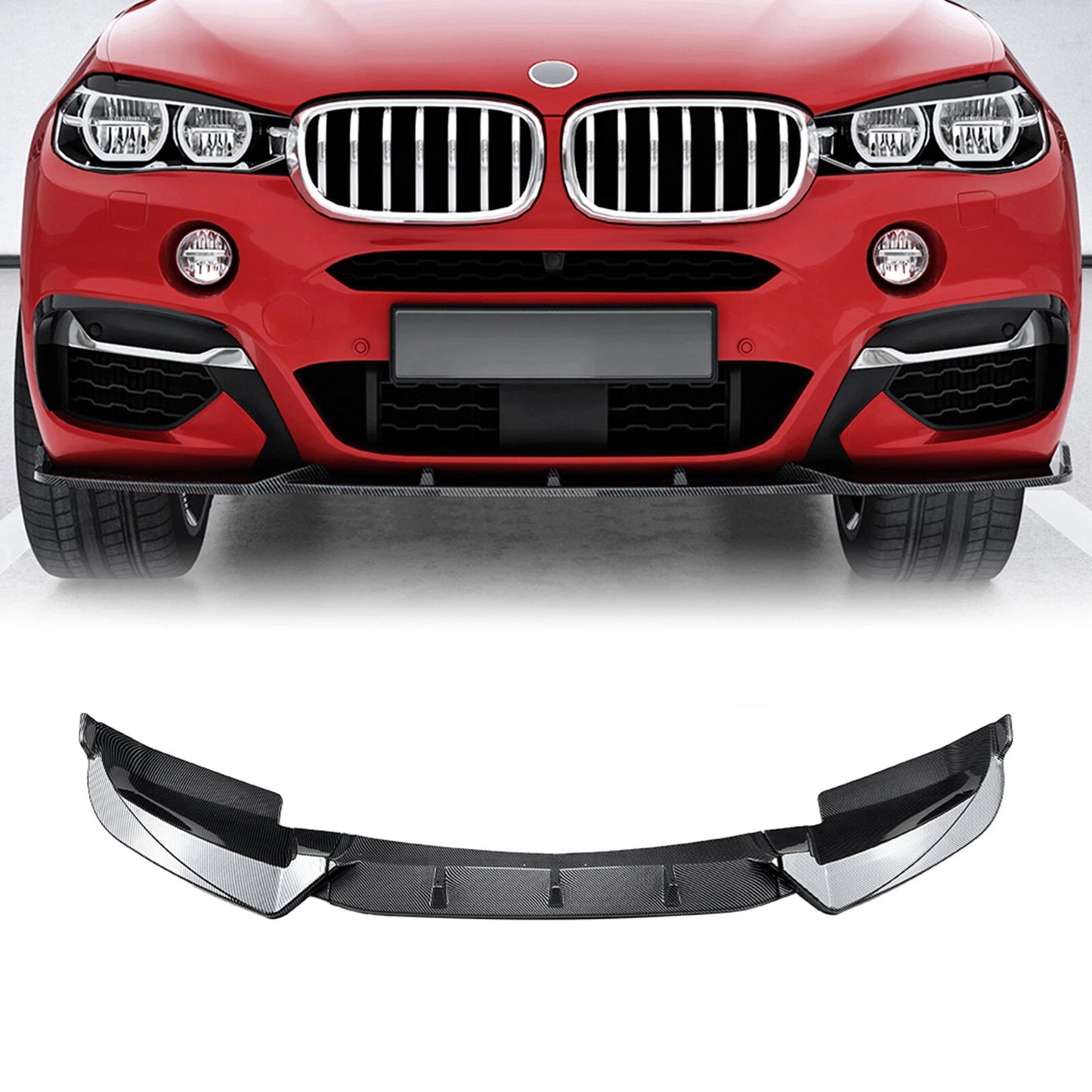 Front Lower Spoiler Lip Splitter Kit for BMW X6 F16 (2015-2019)