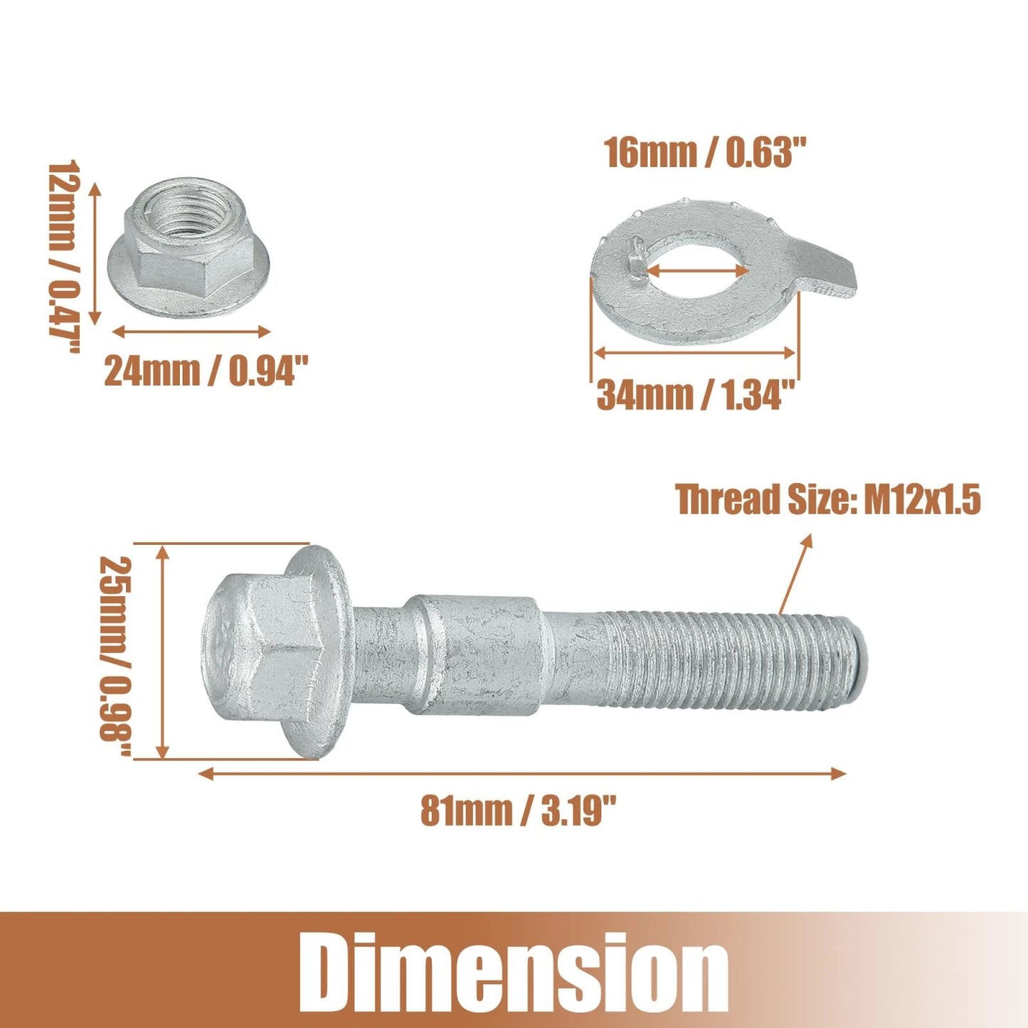 2 x Set Alignment Camber Caster Adjusting Bolt for Dodge Sprinter 3500