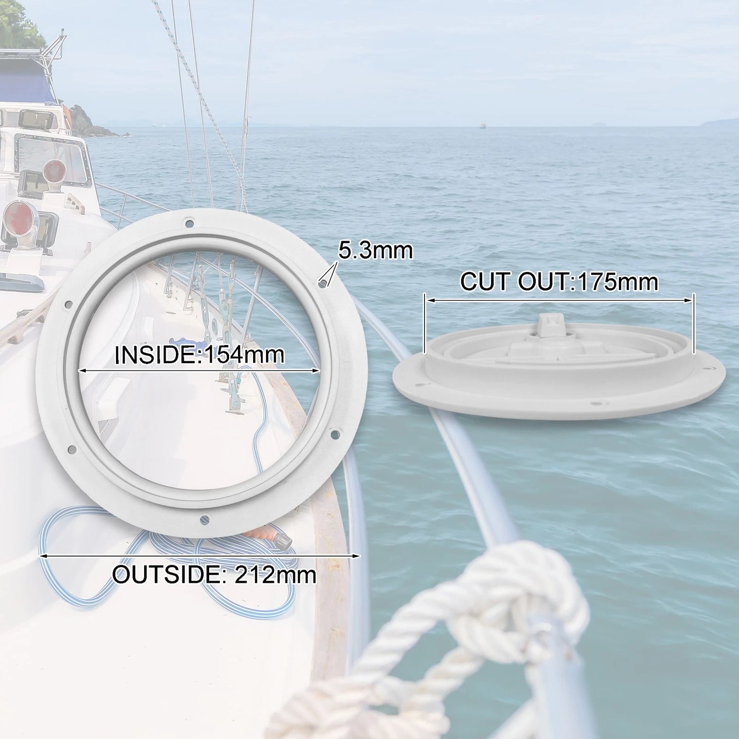 6 in Deck Hatch Plate with T-handle for Marine Boat