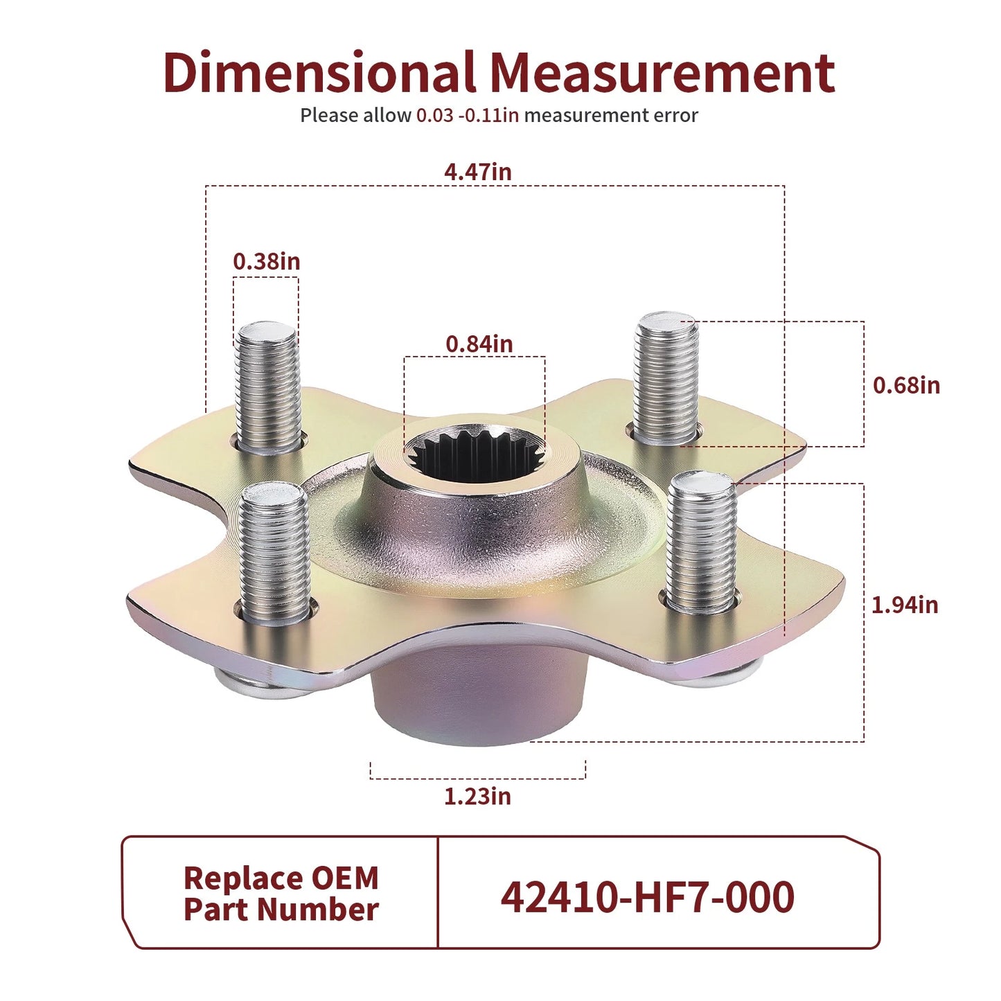 Rear Wheel Hub for Honda TRX90 TRX90X TRX90EX (1993–2024)