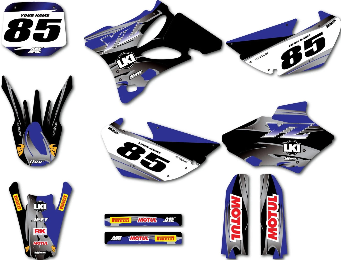 YZ 85 Graphics Decals Stickers for Yamaha (2002-2014)