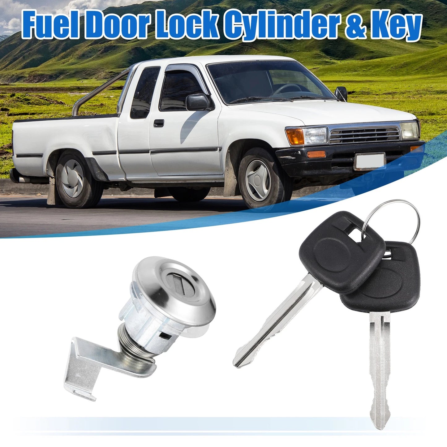 Fuel Door Lock Cylinder Set w/ Key for Toyota 4Runner Pickup (1991-1995)