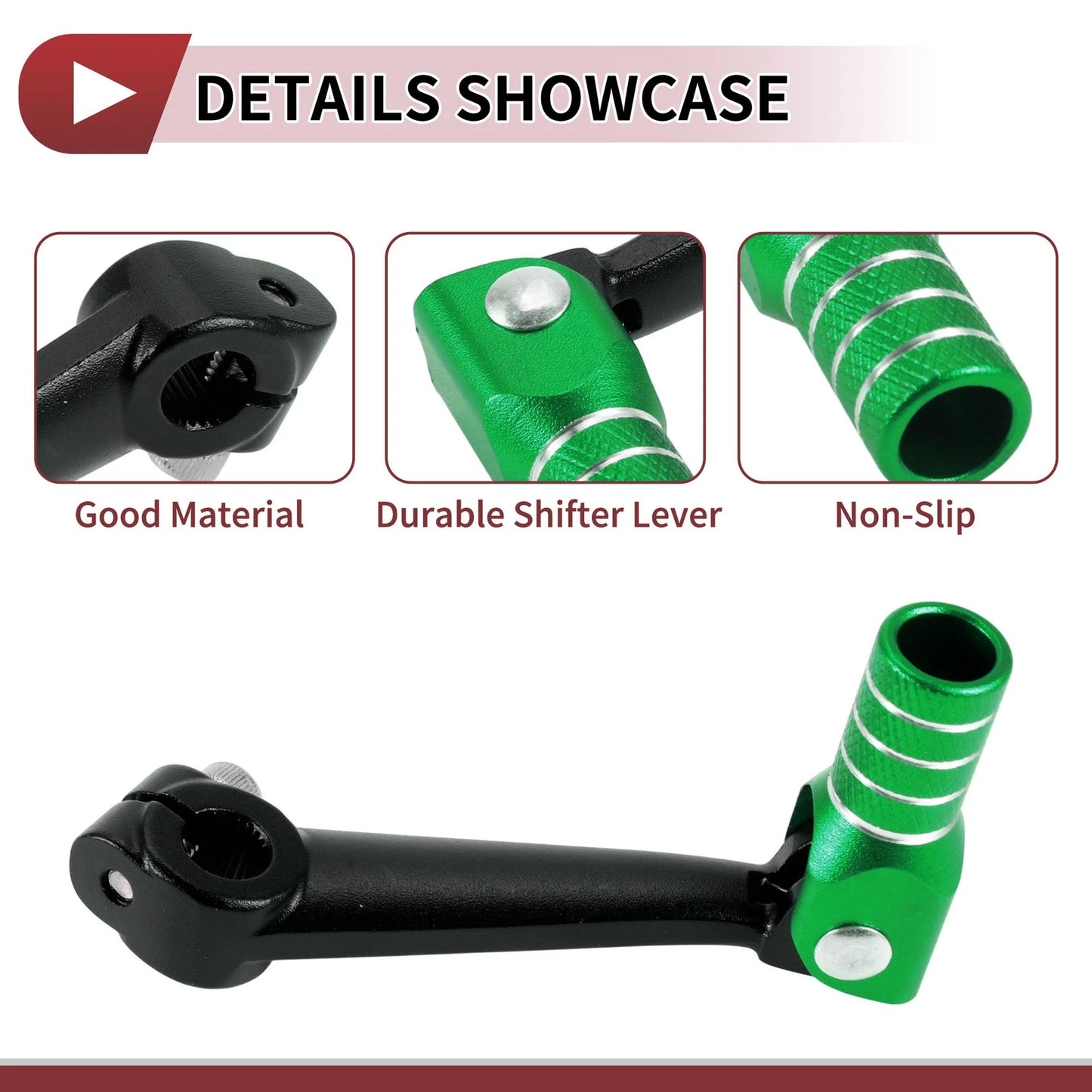 Folding Motorcycle Gear Shifter Lever Black Green Head for Bosuer M5