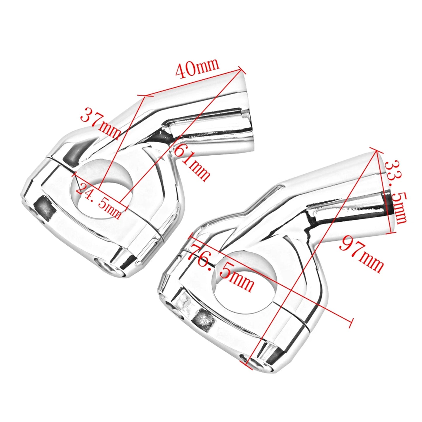 Handlebar Risers for Triumph Bobber (2017-2024) Black