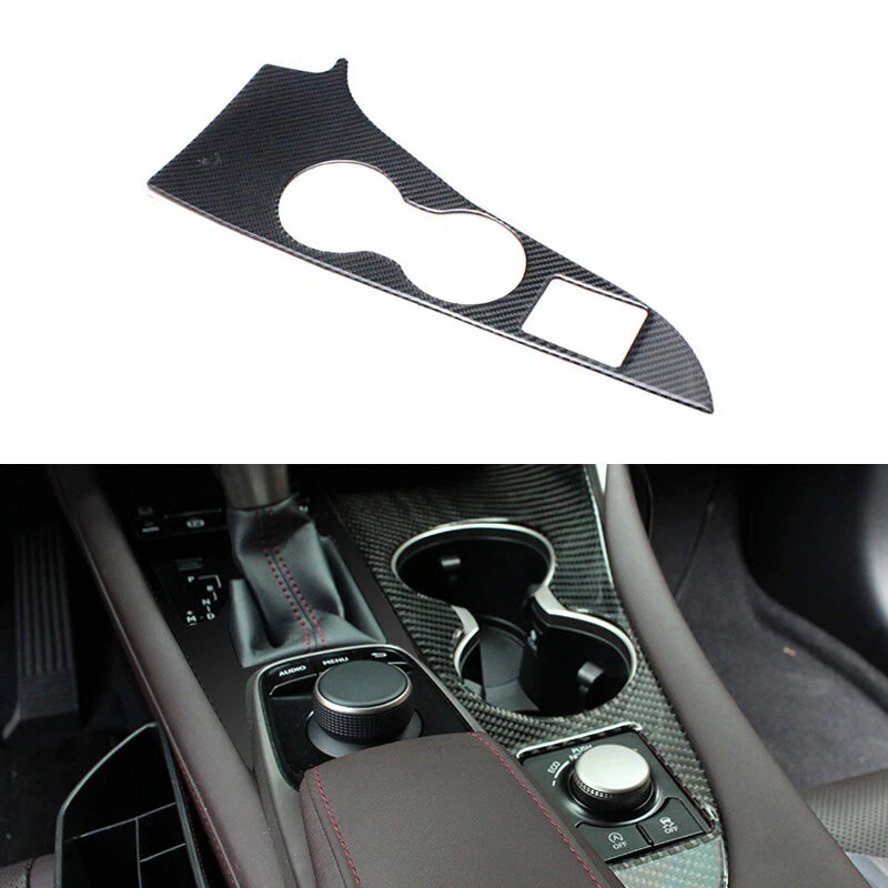 Carbon Fiber Center Console Cup Holder Panel Trim Fit For Lexus RX300 RX350