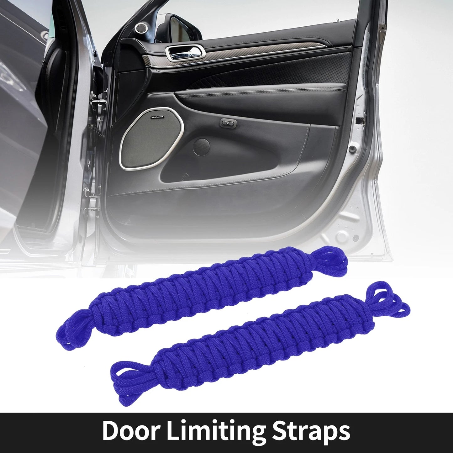 2 x Door Limiting Straps for Jeep Wrangler TJ JK JKU (2007-2018) - Blue