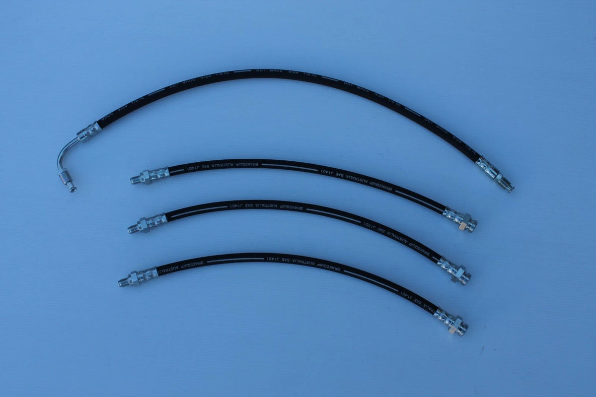Brake & Clutch Hose Set (4) for FB EK Holden Drum Brakes & M21 4 Speed