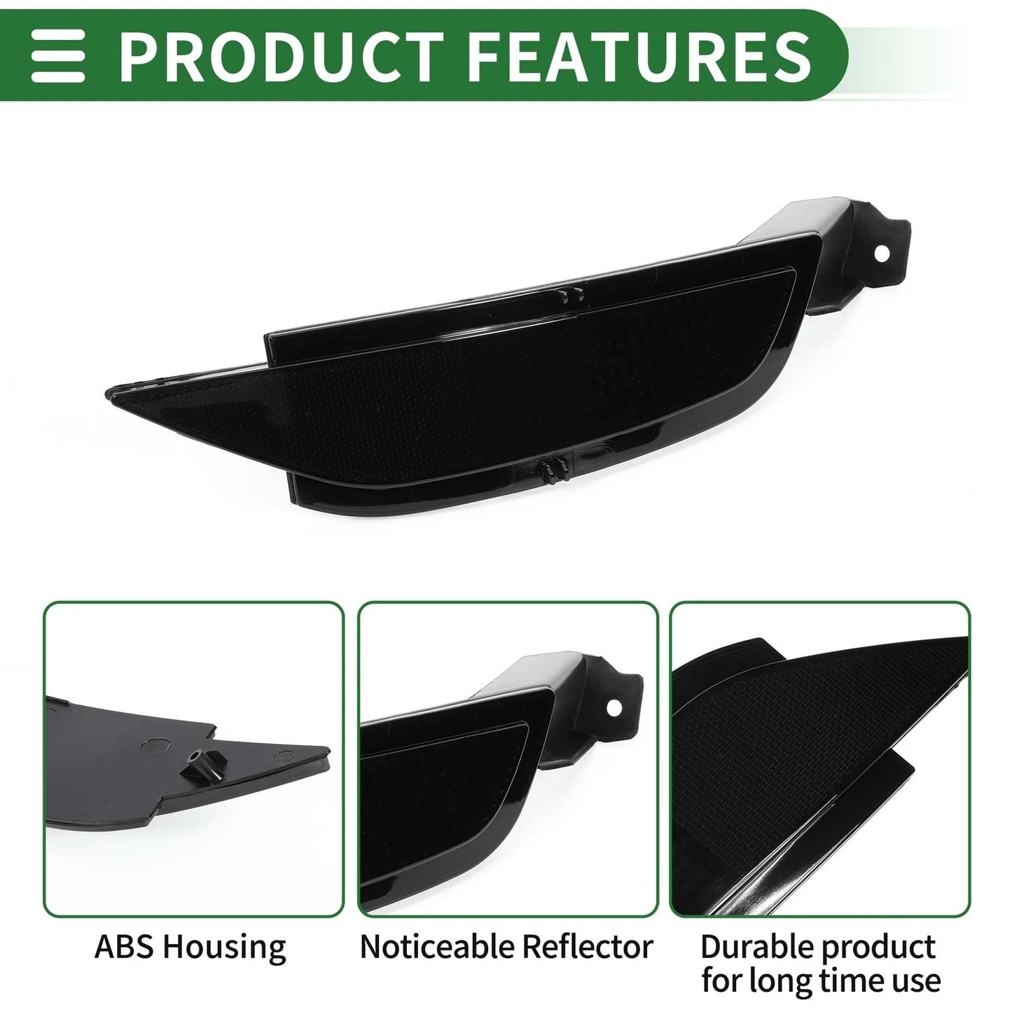 Bumper Reflector for Ford C-Max 2011-2018 Black 1 x Rear Right