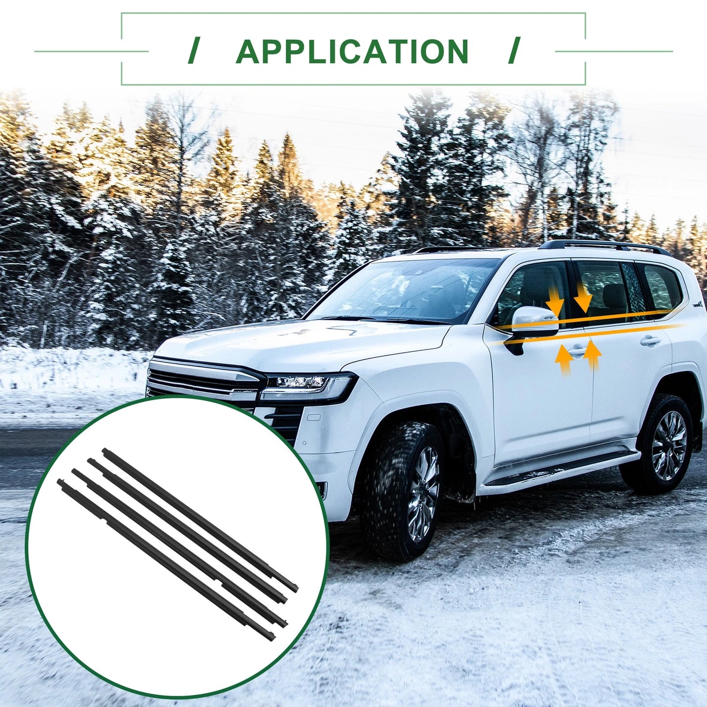 4 x Weatherstrip Window Seal for Toyota Land Cruiser (2008–2015)