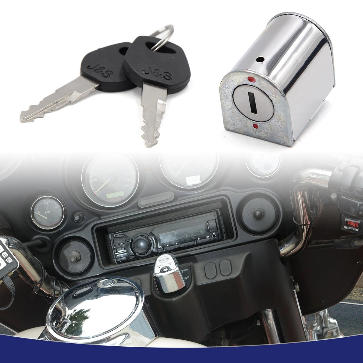 Stainless Steel Motorcycle Steering Lock w/ Keys for Honda CG125