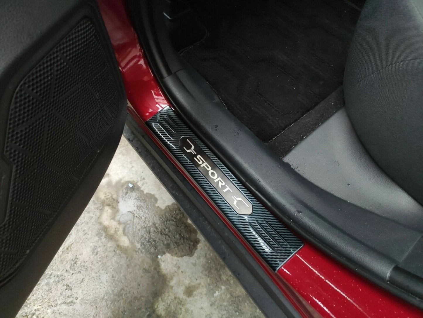 Carbon Fiber Door Sill Scuff Plate Outer Cover for Toyota RAV4 (2019-2023)